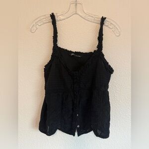 Zara Black Lace Camisole Top Sz Small